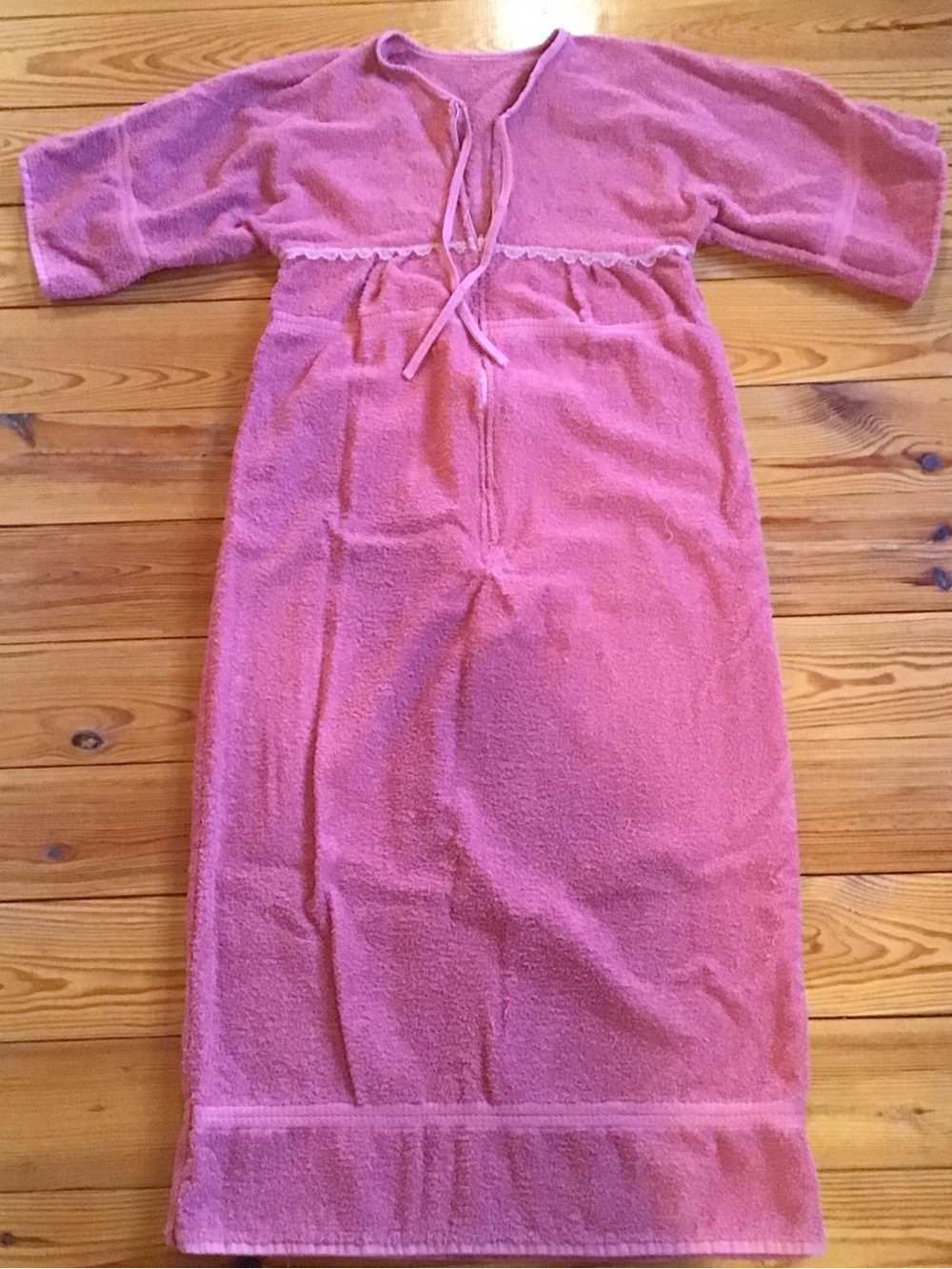 Bathrobe Handmade Hand Sewn Out of Bath towels OOAK FLAWS Bathroom Clothing